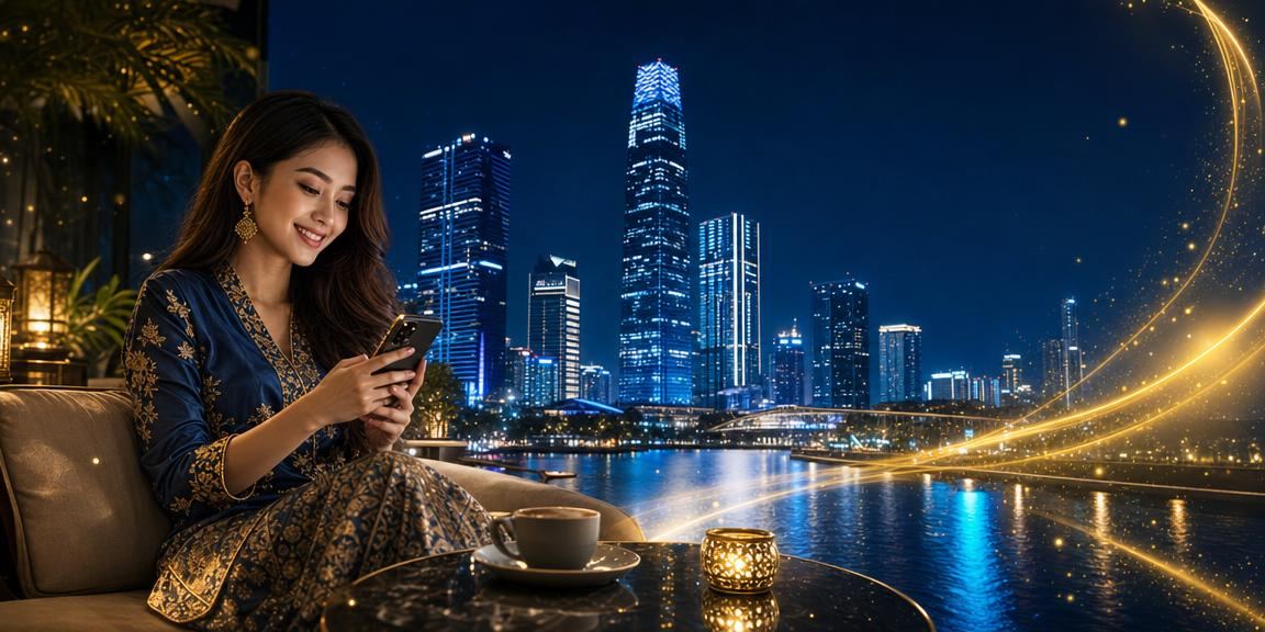 Pengguna Kuala Lumpur memainkan kasino meja di telefon pintar